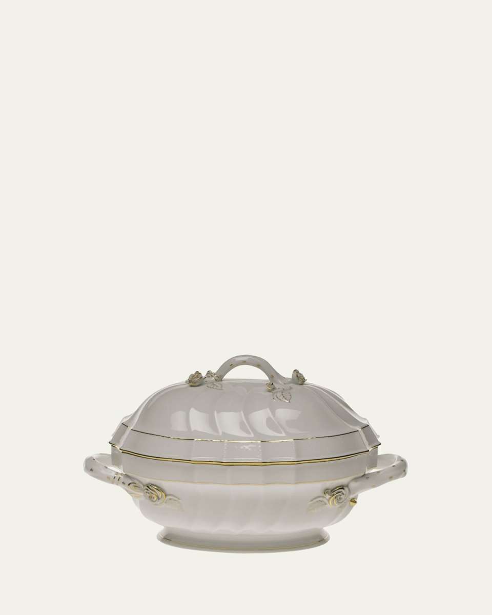 Golden Edge Tureen with Branch Handle